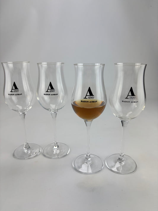4 verres de dégustation d'armagnac de la Maison Aurian